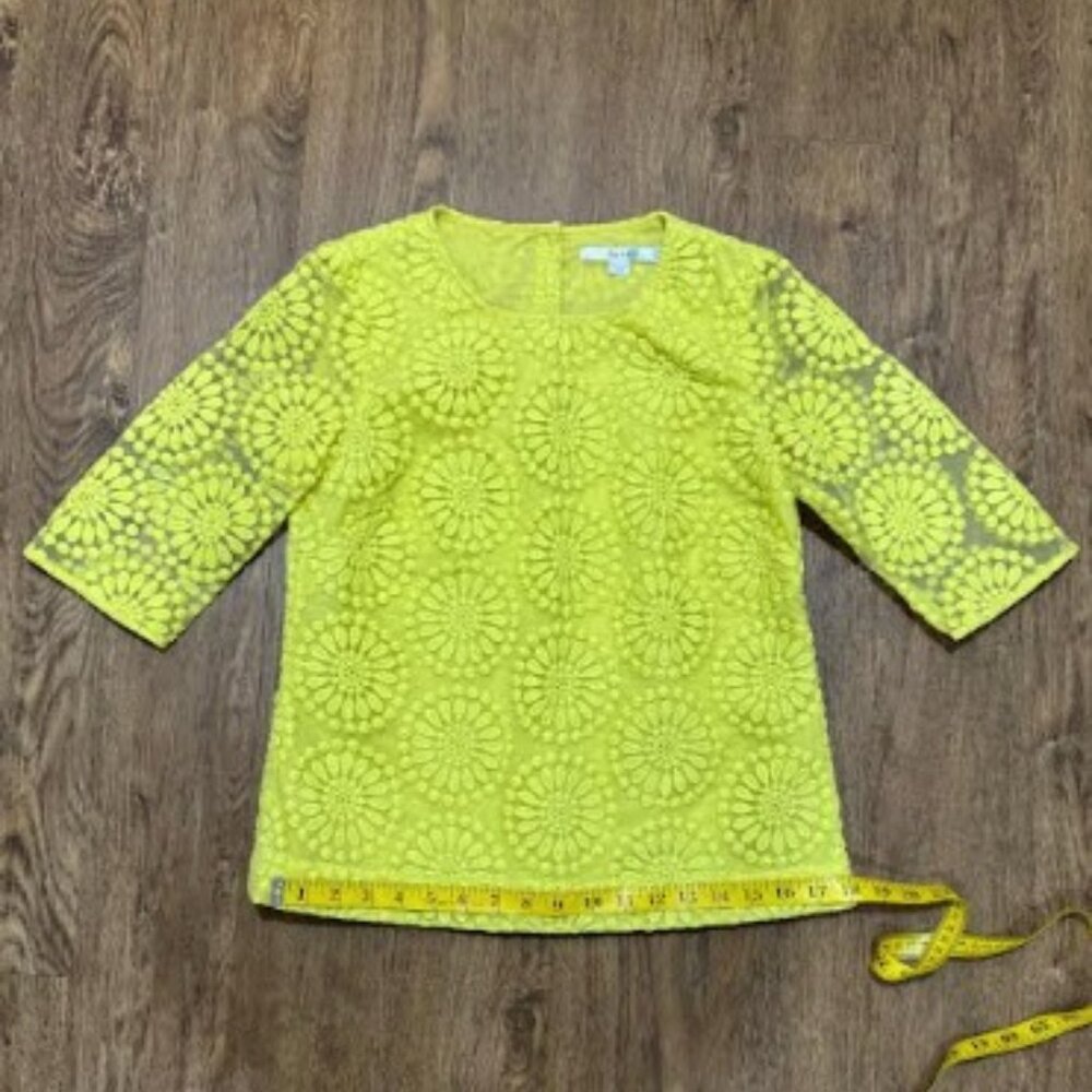Boden Broderie Anglaise Three Quarter Length Sleeve Top